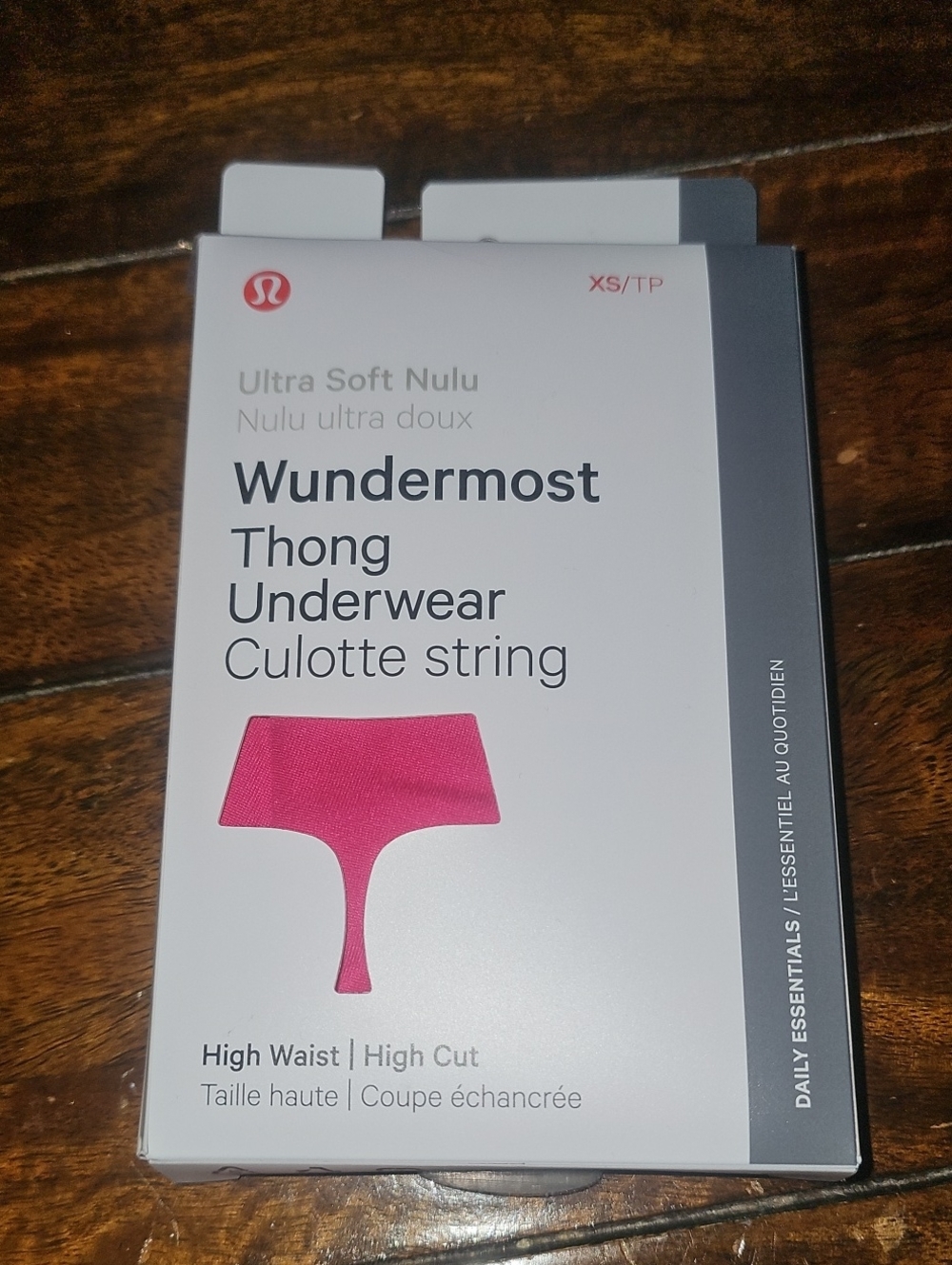 Lululemon Wundermost Thong Underwear, High Rise!! High Cut, Sz XS,PSNT!